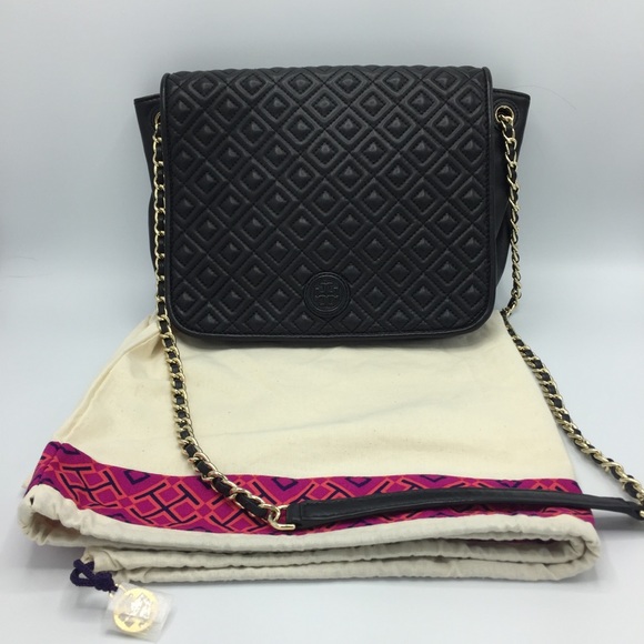 Tory Burch Handbags - Tory Burch Marion Black Quilted Leather Bag